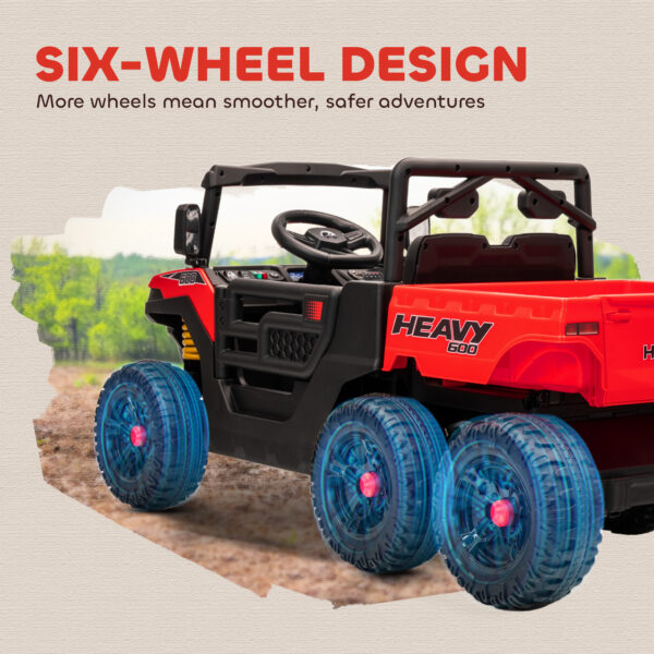 24V 4WD Kids Ride On Car With 6 Wheels, Electric Ride On Car With Dump Bed, Remote For 3-8 Years, Red - Image 4