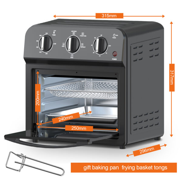 Family Size Air Fryer Toaster Oven Combo,13QT,Hot Air Circulation For Healthy Oil-Free Cooking, Multifunctional Convection Contertop Oven, Adjustable Time & Temp Control, Amazon Resale Prohibited - Image 4