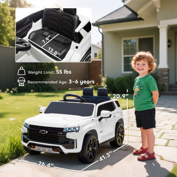 Electric Ride On Car 12V Kids Ride-on Toy, White - Image 4
