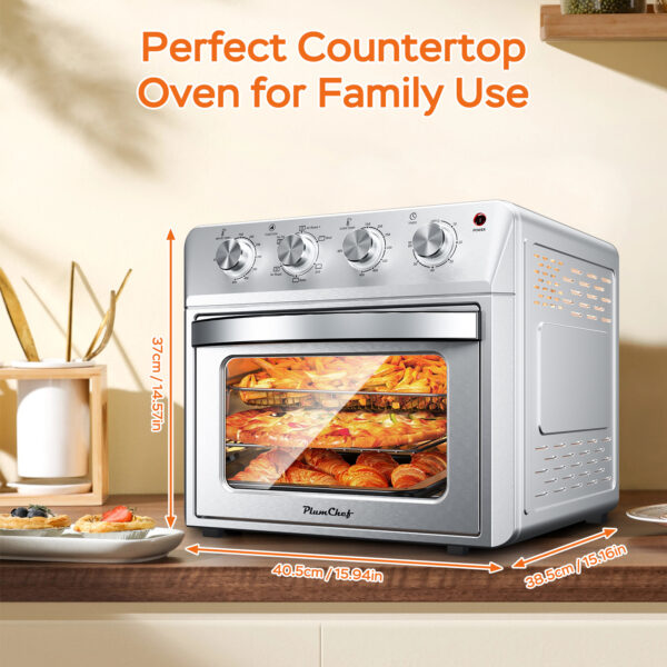 27.5QT 6-in-1 Air Fryer Toaster Oven, 6-Slice, Countertop Convection Oven, Air Frying, Baking, Roasting, Broiling & Grilling, 1600W, Sliver, Amazon Resale Prohibited - Image 2