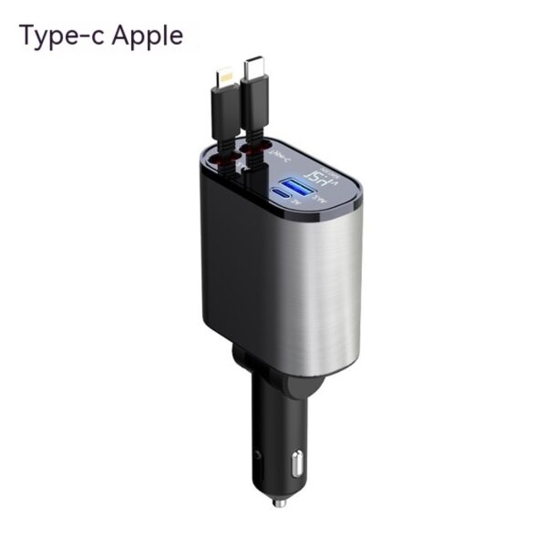 Digital Display Charging USB Adapter Cigarette Lighter One To Four - Image 3