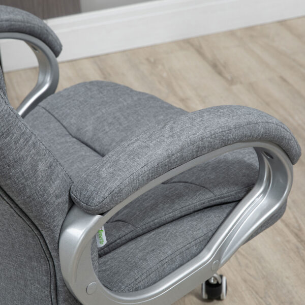 Vinsetto High Back Executive Home Office Chair Adjustable Height Upholstered Padding Gray - Image 4