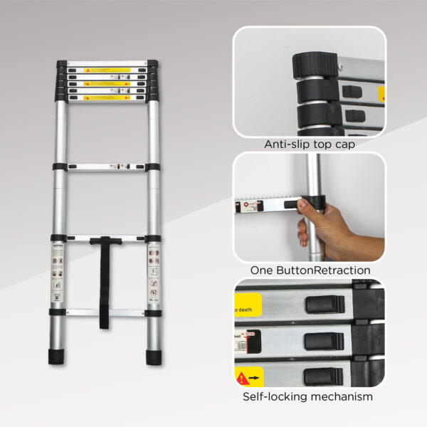 Aluminum Telescoping Ladder For Outdoor Work - Image 5