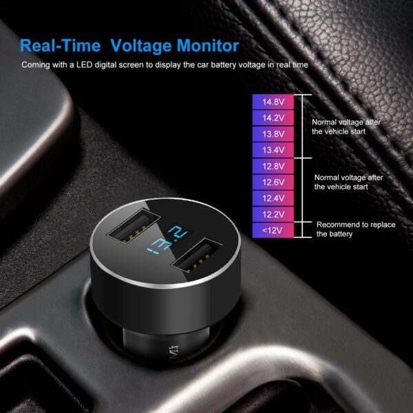 Universal 15W-3.1A Dual USB Car Charger Adapter Aluminum Alloy Fast Car Charging Adapter For IOS Phone XR XS Tablet PC - Image 6