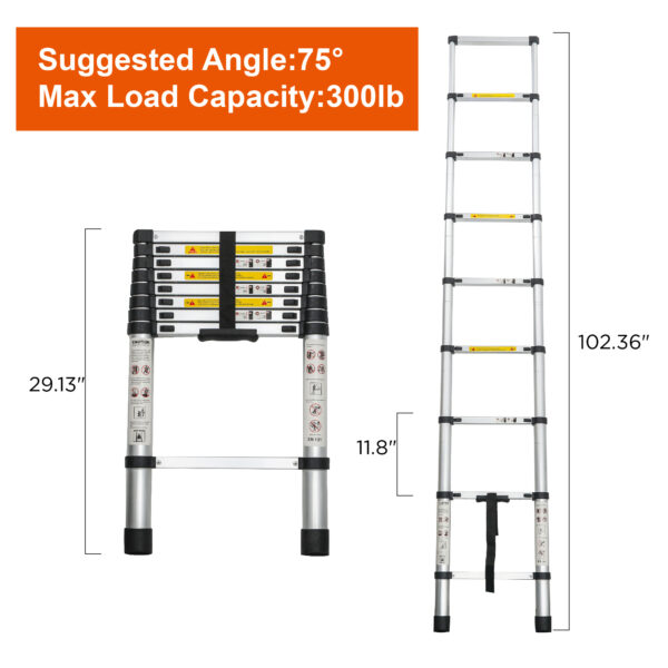 Aluminum Telescoping Ladder For Outdoor Work - Image 3