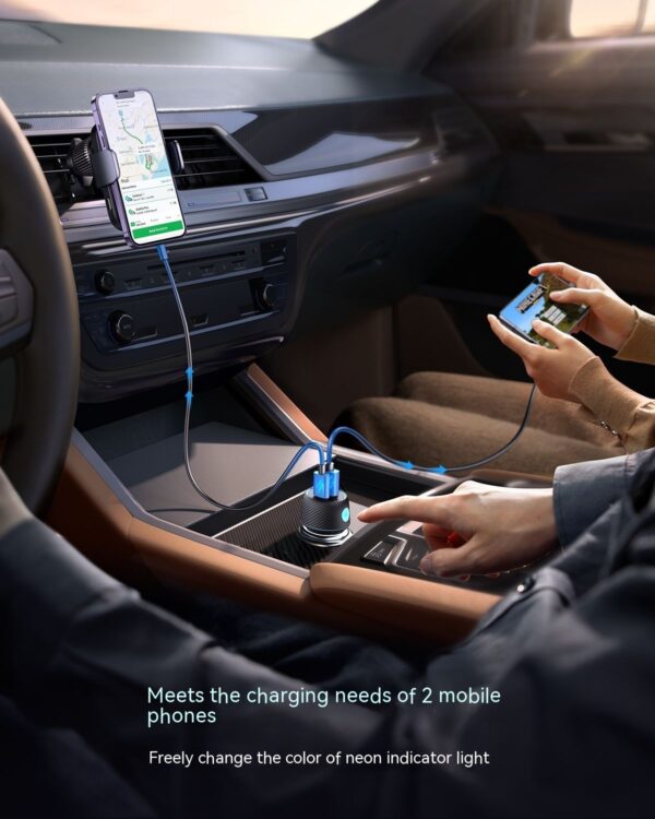 60W High Power Dual Port Button Car Charger - Image 10