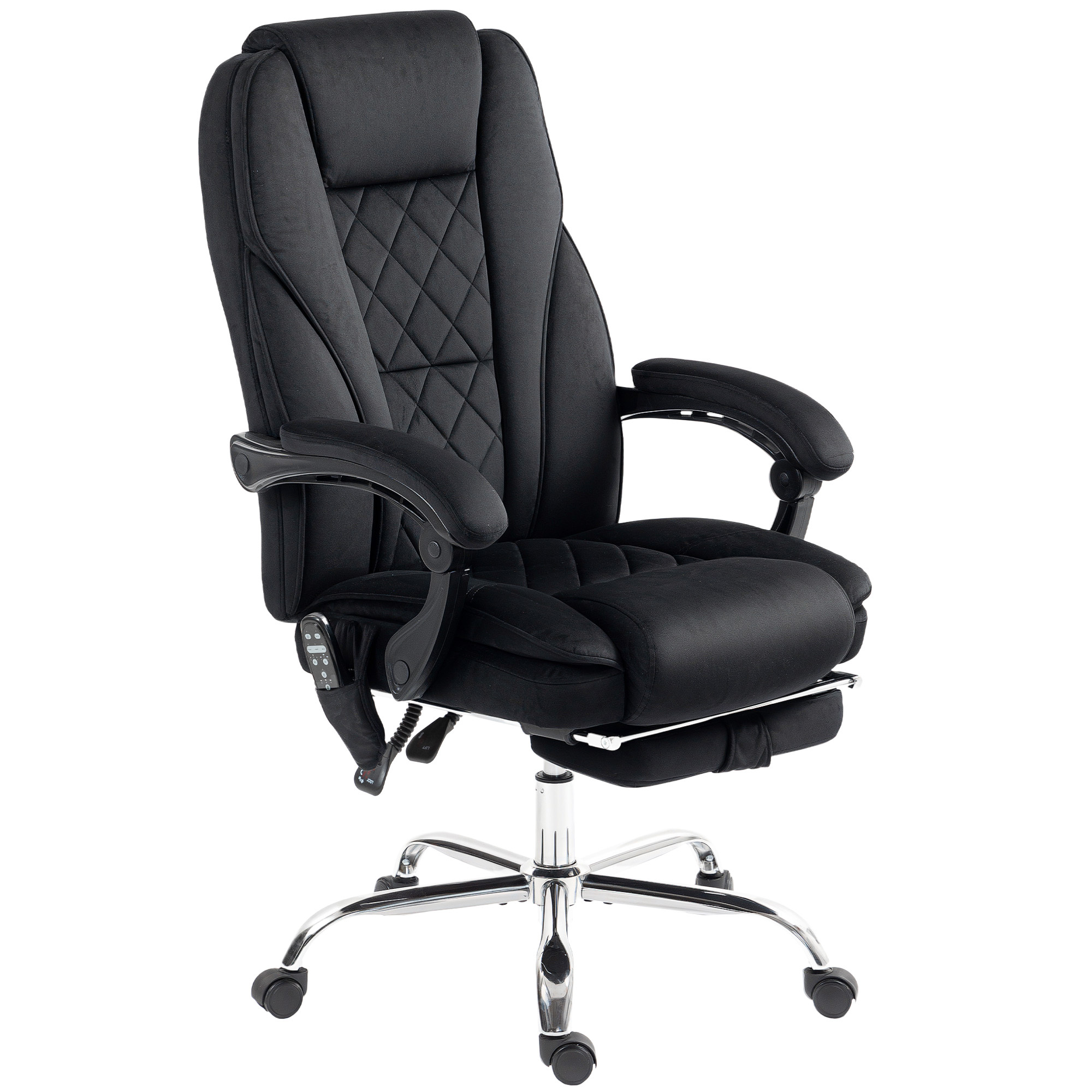Massage Office Chair, Heated Reclining Computer Chair With Adjustable Height And Footrest, Black - Image 6