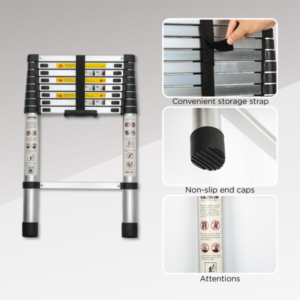 Aluminum Telescoping Ladder For Outdoor Work - Image 2
