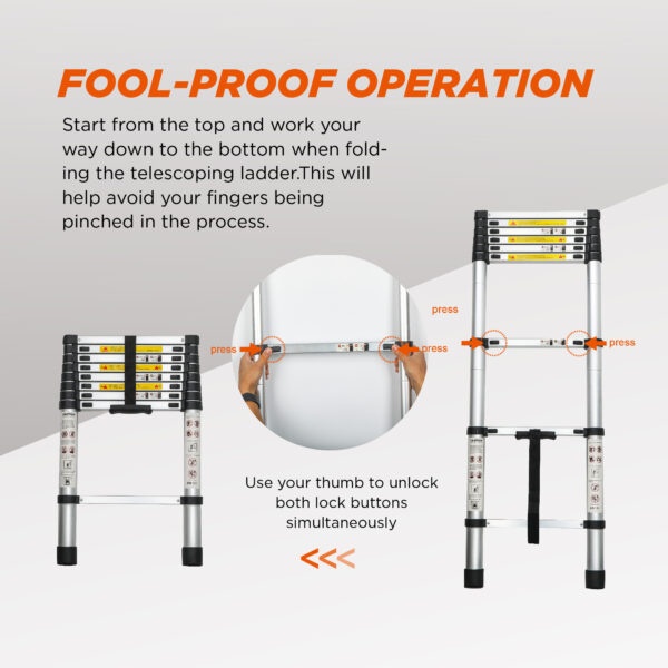 Aluminum Telescoping Ladder For Outdoor Work - Image 8