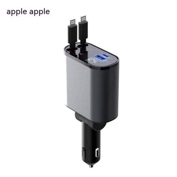 Digital Display Charging USB Adapter Cigarette Lighter One To Four - Image 2