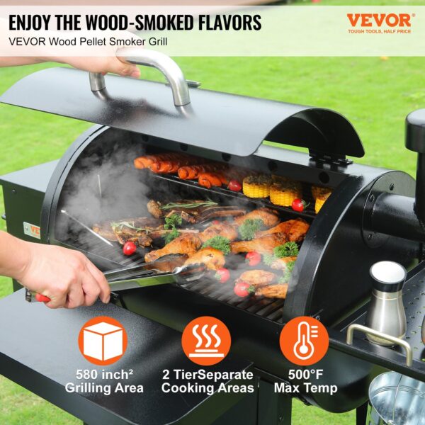 53 Inch Portable Charcoal Grill, Propane Gas Grills With Cover And Cart, Heavy Duty Iron BBQ Grill, Mini Tabletop Smoker For Outdoor Cooking, Barbecue Camping, Picnic, Patio, And Backyard, Black - Image 4
