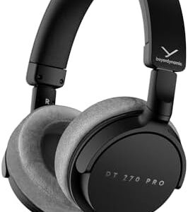 beyerdynamic DT 270 PRO, Wired Headphones, Home Recording, Monitor, Stereo, 3m Cable, Black with Gray Ear Pads : Musical Instruments