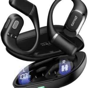 OHAYO Open Ear Headphones,Over Ear Earbuds with Ergonomic Earhook,Bluetooth Headphones 5.4 with Smart Digital Display,40H Playtime,IPX6 Waterproof,Touch Control Operate Fit Cycling,Running,Workout : Electronics