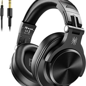 OneOdio A71 Hi-Res Studio Recording Headphones - Wired Over Ear Headphones with SharePort, Monitoring Mixing Foldable Headset with Stereo Sound, 3.5/6.35MM Jack for PC Computer DJ Guitar-Black : Musical Instruments