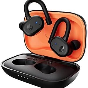 Skullcandy Push Active Wireless Earbuds, Bluetooth Headphones, Noise Isolating, 44 Hrs Battery, Secure-Fit Over-Ear Hanger, Sweat and Water Resistant, Microphone for iPhone Android - True Black/Orange : Electronics
