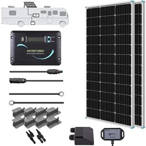Renogy 200 Watts 12 Volts Monocrystalline RV Solar Panel Kit with Adventurer 30A LCD PWM Charge Controller and Mounting Brackets for RV, Boats, Trailer, Camper, Marine, Off-Grid Solar Power System : Patio, Lawn & Garden