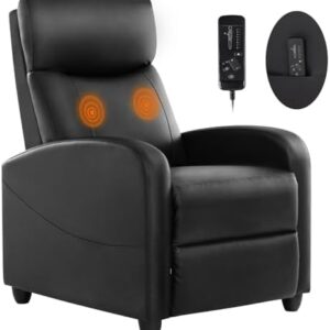 Sweetcrispy Massage Recliner Chair for Adults, Adjustable Home Theater Seating with Lumbar Support for Living Room, Modern Fabric Reclining, Black : Home & Kitchen