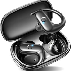 kurdene Wireless Earbuds Bluetooth Headphones Sport,Over Ear Buds with Deep Bass Sound,60Hrs Playtime Earphones Redesigned Comfort Fit with Earhooks for Running,Meeting,Workout-Black : Electronics