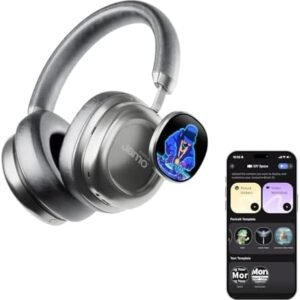 MorningBlues VWS X1 Wireless Over Ear Bluetooth Headphones, Noise Cancelling Headphones with 40mm Jamo Drivers, Dual OLED Touchscreen, APP Control, 60H Playtime, Silver : Electronics