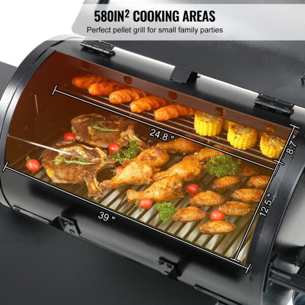 53 Inch Portable Charcoal Grill, Propane Gas Grills With Cover And Cart, Heavy Duty Iron BBQ Grill, Mini Tabletop Smoker For Outdoor Cooking, Barbecue Camping, Picnic, Patio, And Backyard, Black - Image 5