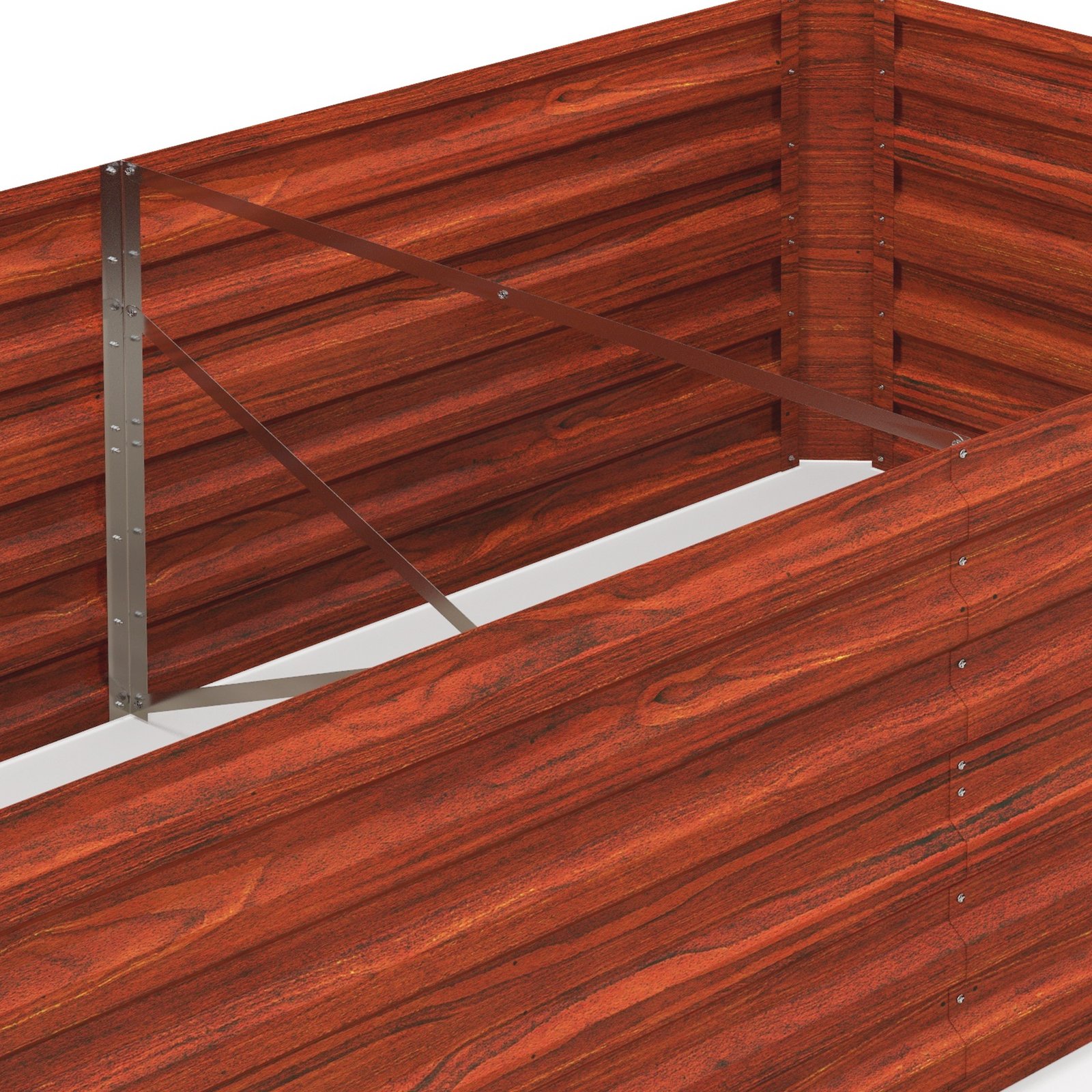 Galvanized Raised Garden Bed, Steel Outdoor Planters with Reinforced Rods, 71" x 36" x 23", Dark Brown - Image 4