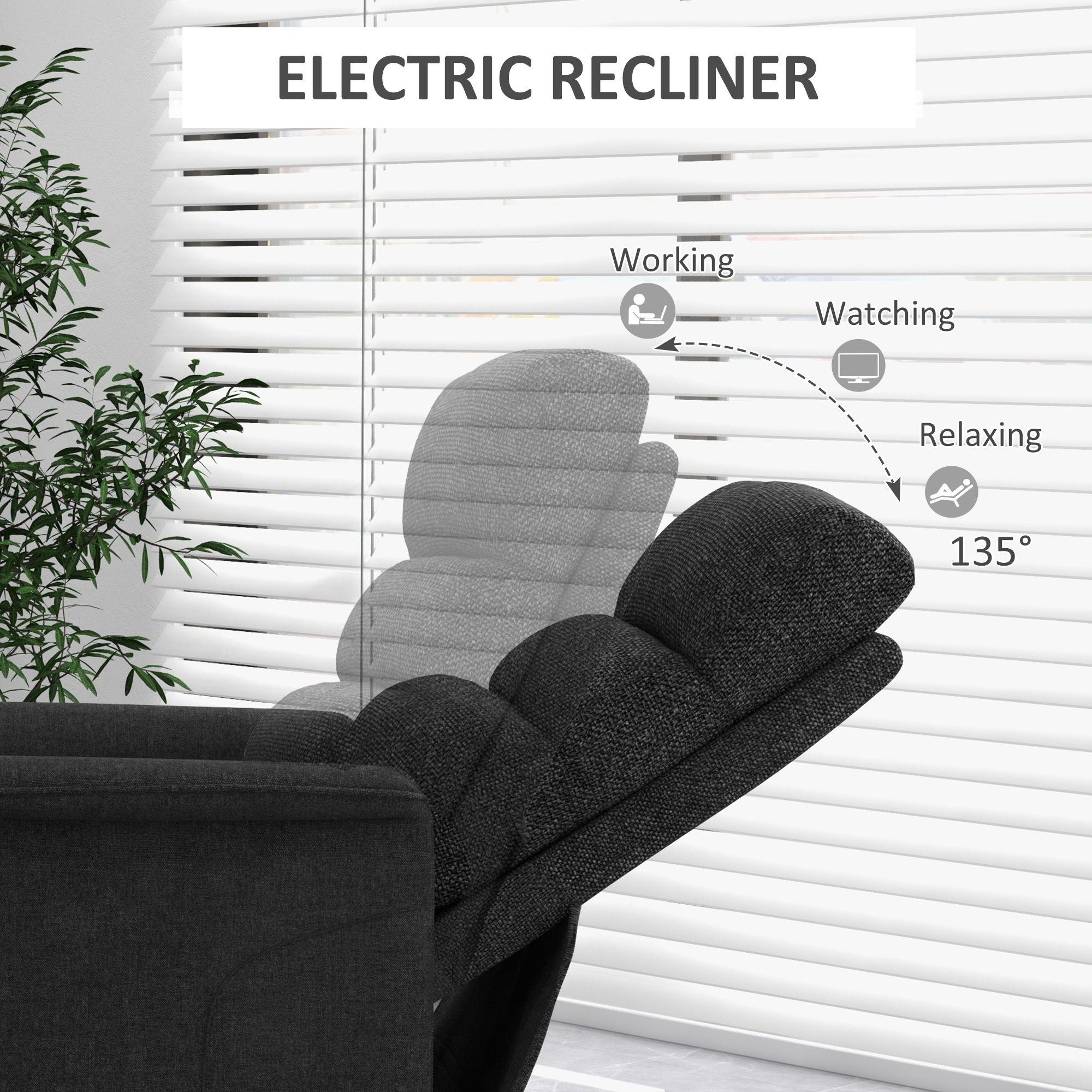 Power Lift Chair For Seniors, Electric Lift Recliner Chair With Remote Control, Side Pockets For Living Room, Black - Image 2