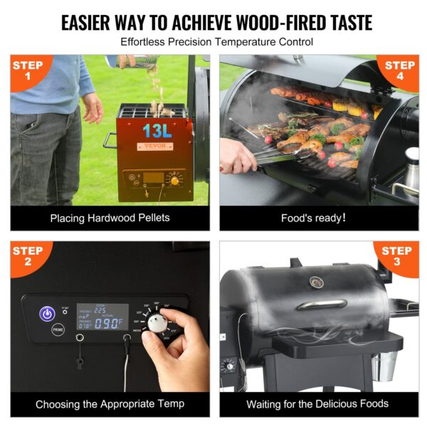53 Inch Portable Charcoal Grill, Propane Gas Grills With Cover And Cart, Heavy Duty Iron BBQ Grill, Mini Tabletop Smoker For Outdoor Cooking, Barbecue Camping, Picnic, Patio, And Backyard, Black - Image 3
