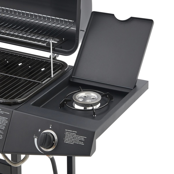 6 Burner BBQ Propane Gas Grill With Side Burner 59000 BTU Output Stainless Steel Barbecue Grill With Enamel-Coated Grates And Side Tables For Outdoor Cooking Kitchen And Patio Backyard. - Image 2