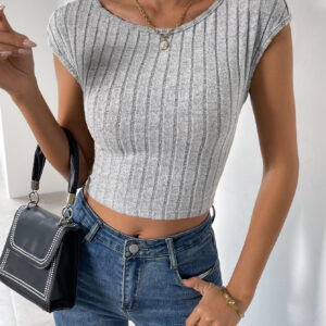 Women's Hot Sexy Slim Backless Sexy Short Knitted Top