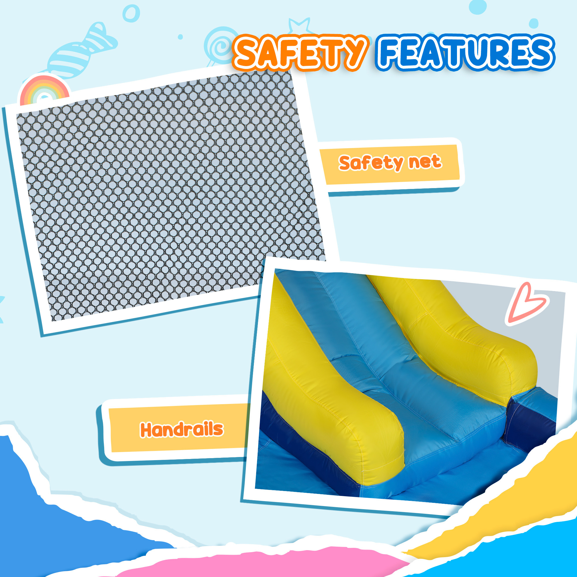 5 In 1 Inflatable Bounce House, Water Slide With 550W Blower, Splash Pool, Trampoline, Climbing Wall, Cannon - Image 6