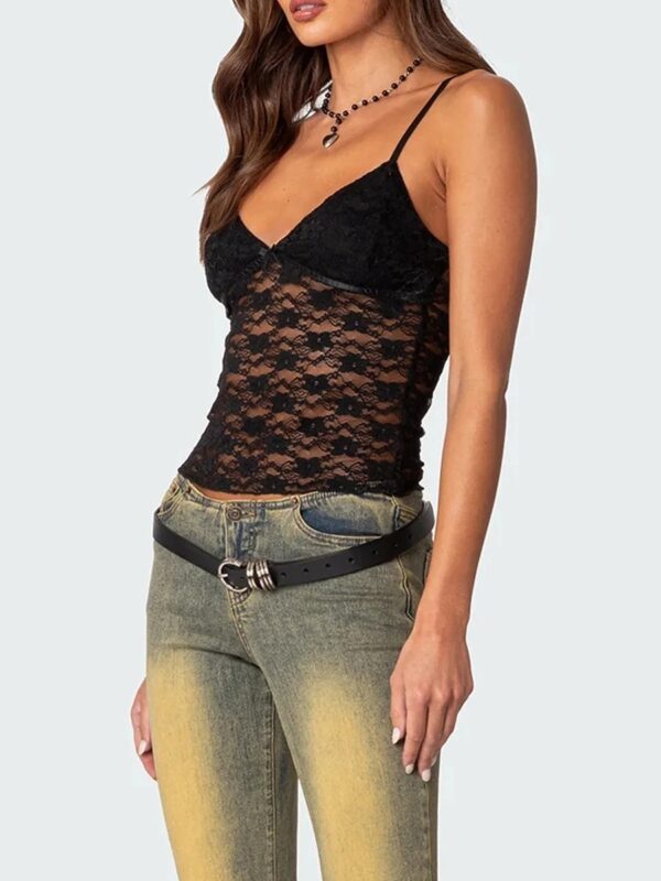 Women's Short Lace Spaghetti-strap Camisole Top - Image 2