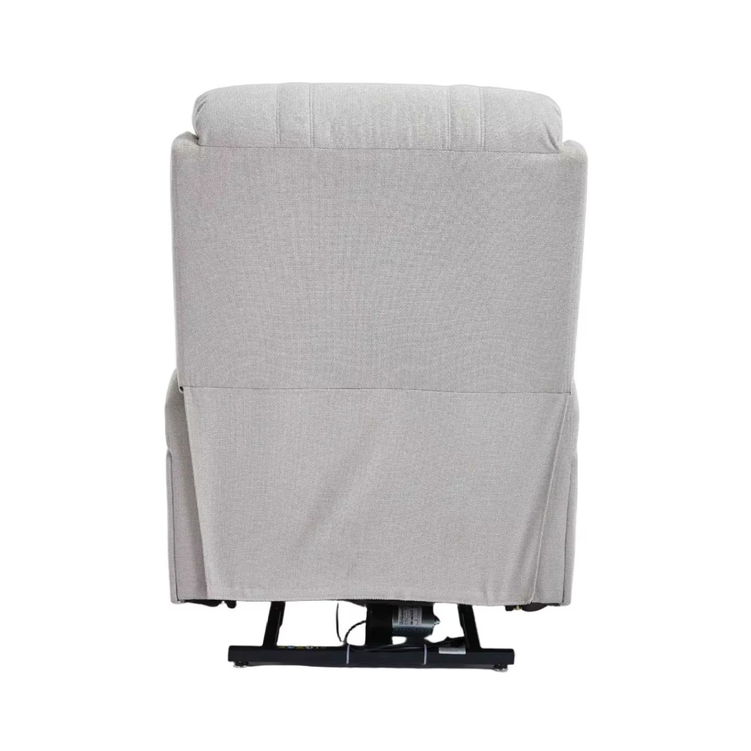 Power Lift Recliner Chair With Massage & Heat For Elderly, Dual Motor Electric Lift Recliner, Egyptian Velvet Fabric Upholstery, Side Pockets, Beige - Image 8