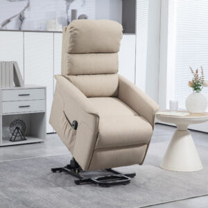 Power Lift Chair For Seniors, Electric Lift Recliner Chair With Remote Control, Side Pockets For Living Room, Beige