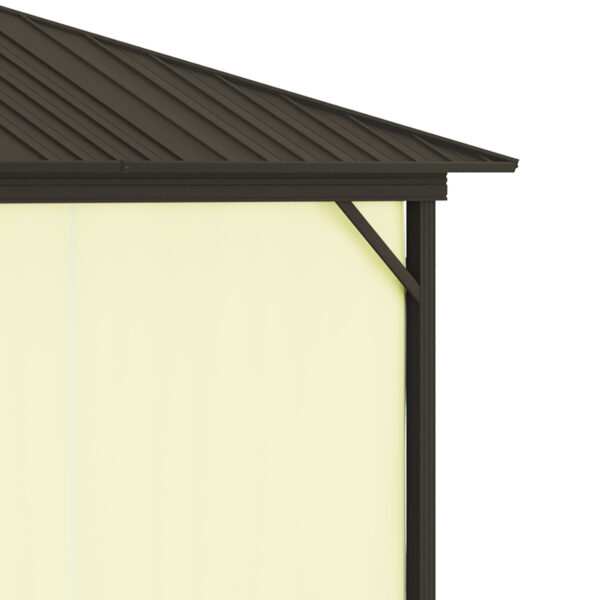 11.9" x 9.8" Hardtop Gazebo with Curtains Netting, Metal Roof Gazebo Canopy with Aluminum Frame and Top Hook, Cream - Image 5