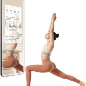 HARZHI 32 Inch Smart Gym Mirror, HD Touch Screen, Android OS, No VIP Fees, Voice Control, Music Sync LED Light Strip, Perfect for Home Gym/Yoga : Home & Kitchen