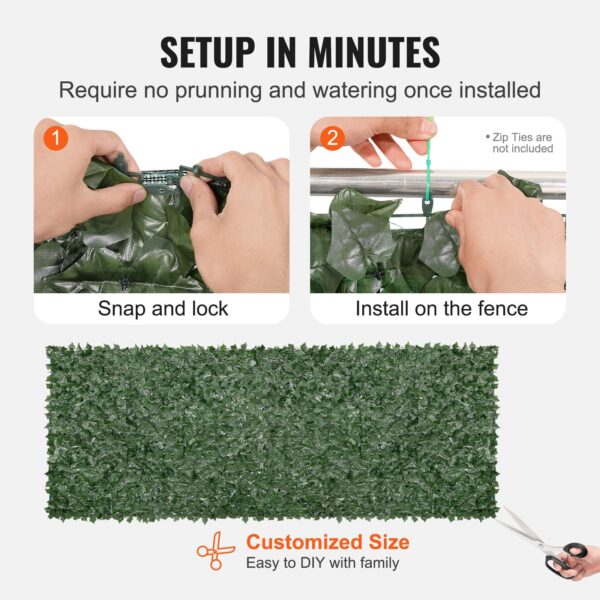 Ivy Privacy Fence, 59 X 158in Artificial Green Wall Screen, Greenery Ivy Fence W/ Mesh Cloth Backing And Strengthened Joint, Faux Hedges Vine Leaf Decoration For Outdoor Garden, Yard, Balcony - Image 3