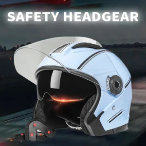 3/4 Open Face Motorcycle Helmets Dual Visors Men s and Women s Motorbike Half Helmet For Moped Cruiser For Moped Cruiser