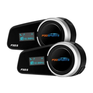 2pcs Fodsports FX6S Motorcycle Intercom Bluetooth Helmet Headset Moto Interphone,6 Riders,FM Radio,OLED Screen