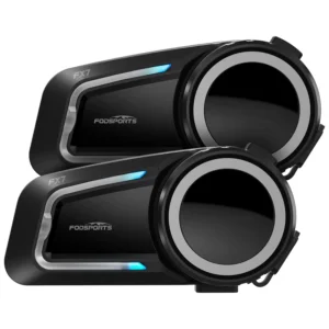 2pcs Fodsports FX7 Mesh Motorcycle Intercom Bluetooth Helmet Headset,10 Rider 2000M,FM,BT5.4