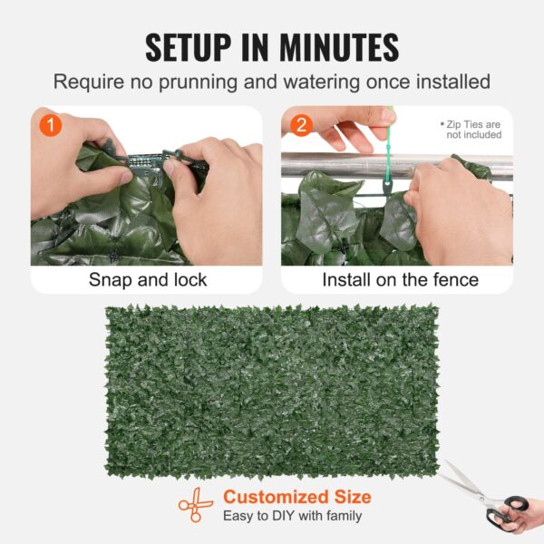 Privacy Ivy Fence, 59 X 118in Artificial Green Wall Screen, Greenery Ivy Fence With Mesh Cloth Backing And Strengthened Joint, Faux Hedges Vine Leaf Decoration For Outdoor Garden, Yard, Balcony - Image 2