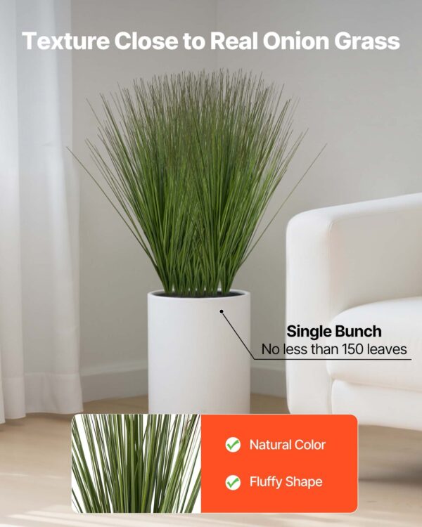 Artificial Grass Plant, 27 Inch Faux Onion Grass Fake Greenery Shrubs Plant, Premium PVC For Indoor Outdoor House Home Garden Office Room Décor, Housewarming, 8 Pack Green - Image 3