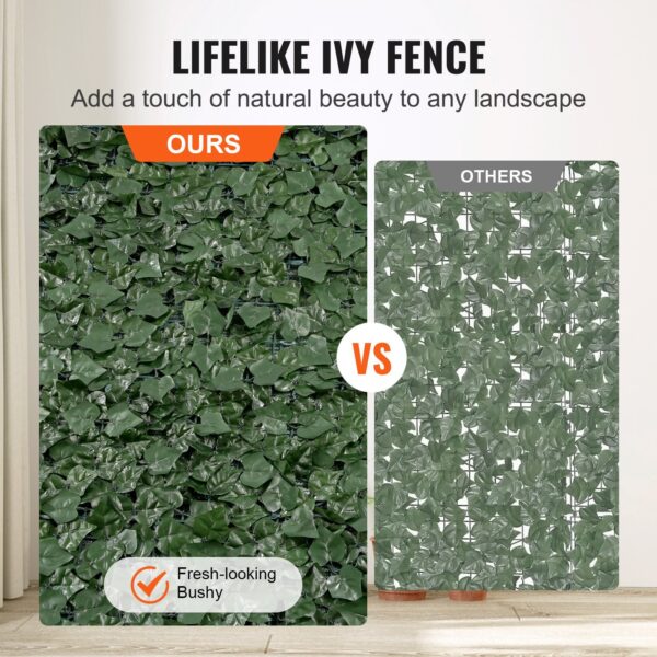 Privacy Ivy Fence, 59 X 118in Artificial Green Wall Screen, Greenery Ivy Fence With Mesh Cloth Backing And Strengthened Joint, Faux Hedges Vine Leaf Decoration For Outdoor Garden, Yard, Balcony - Image 5