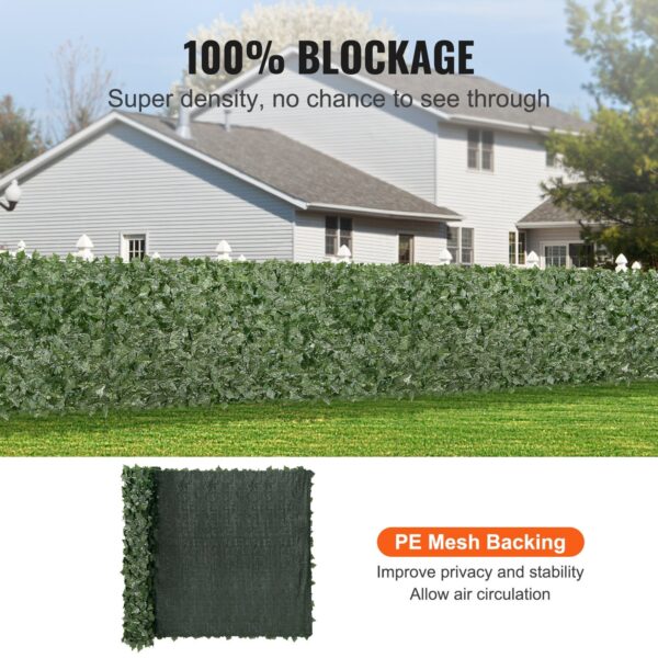 Privacy Ivy Fence, 59 X 118in Artificial Green Wall Screen, Greenery Ivy Fence With Mesh Cloth Backing And Strengthened Joint, Faux Hedges Vine Leaf Decoration For Outdoor Garden, Yard, Balcony - Image 3