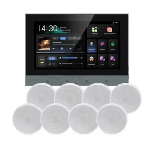 7 Inch Background Music Host Smart Home Audio Amplifiers Set WiFi 8*25W Blue-tooth Wall Amplifier Android for Ceiling Speaker-NO SPEAKERS