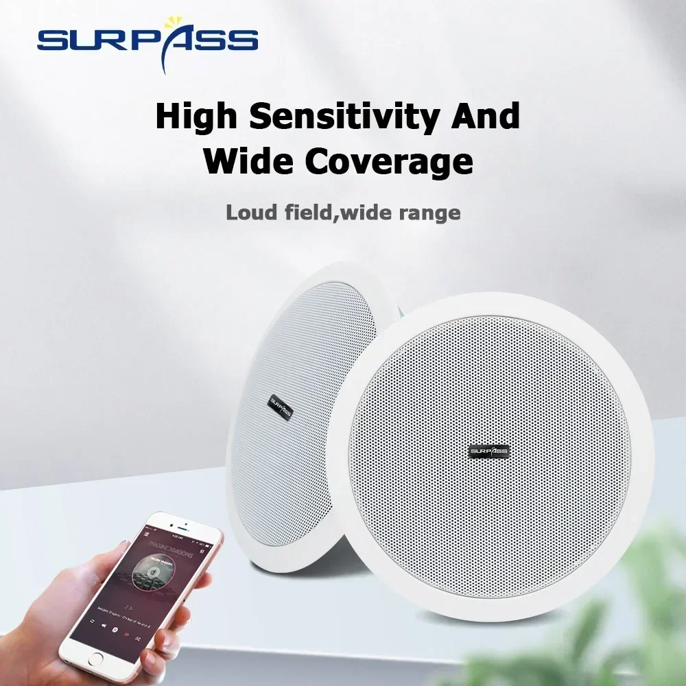 5.25 Inch audience 10W Bluetooth Ceiling speakers Built In Digital Class D Amplifier Bluetooth speaker for Indoor Outdoor Camper - Image 4