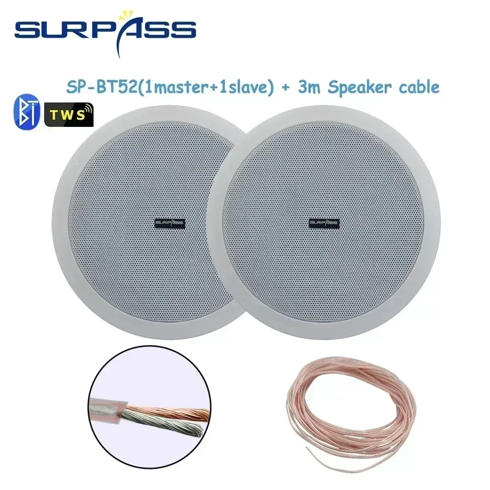 5.25 Inch audience 10W Bluetooth Ceiling speakers Built In Digital Class D Amplifier Bluetooth speaker for Indoor Outdoor Camper - Image 12