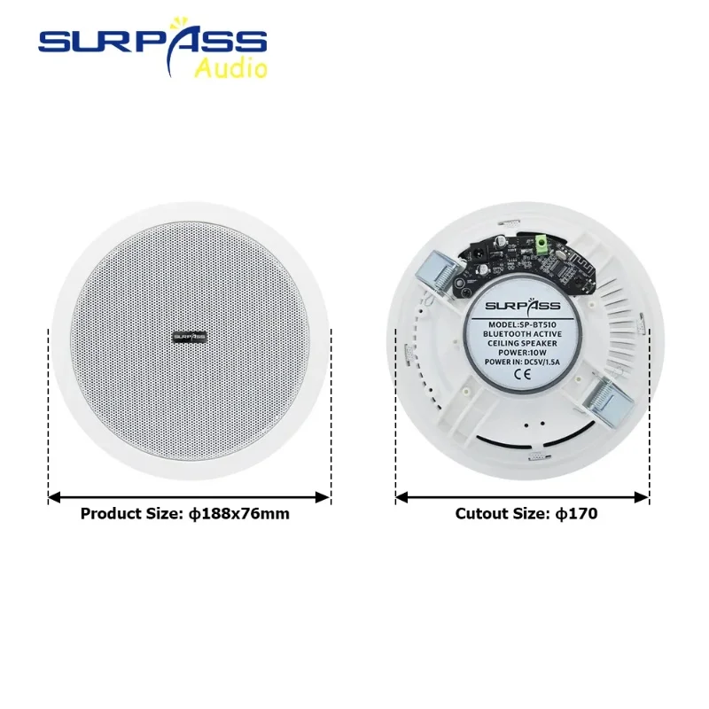 Home and commercial caixa de som Bluetooth speaker active and wired ceiling speaker background music stereo for Home Theater 10W - Image 4