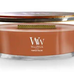 WoodWick Pumpkin Praline Scented Ellipse Candle.
