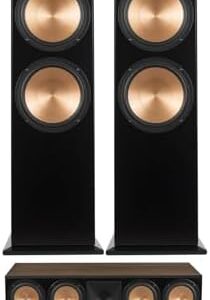 Klipsch RF-7 III Walnut Wood Furniture Made Floorstanding Speaker Pair with a RC-64 III Walnut Wood Furniture Made Center Channel Speaker and a RP-1200SW Subwoofer (2017) : Electronics