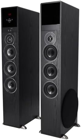 Rockville TM150B Powered Home Theater Tower Speaker System, Black, 1000W, 10" Subwoofers, Bluetooth, USB/SD Playback, FM Radio, Remote Control, Karaoke Ready, Perfect for Home Entertainment | 1000W Peak / 250W RMS, USB/SD Playback, Optical Input, 8-Band EQ, Karaoke Mic Inputs, FM Radio, Remote Control : Electronics - Image 7